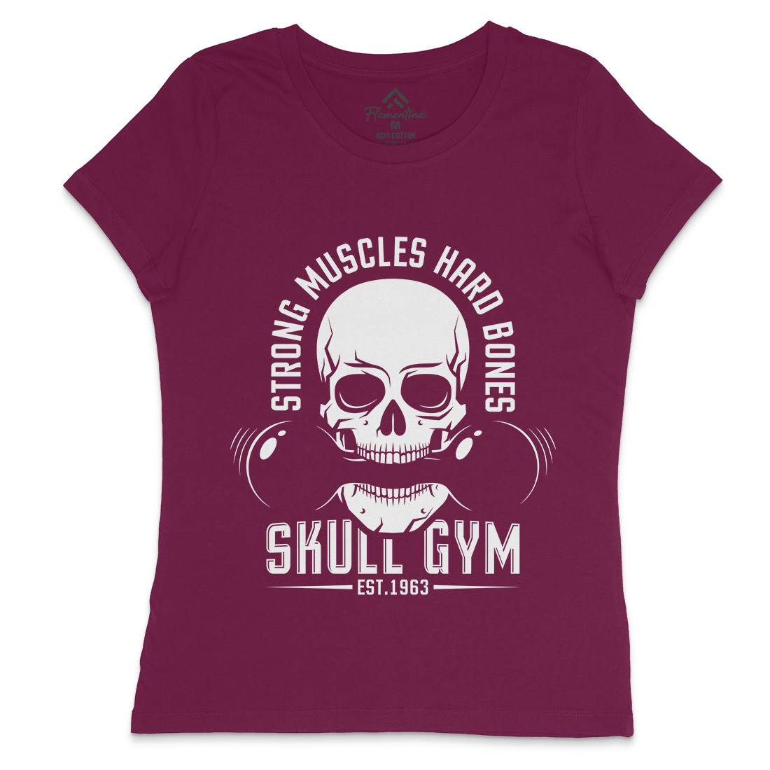 Skull Gym Womens Crew Neck T-Shirt Gym D899