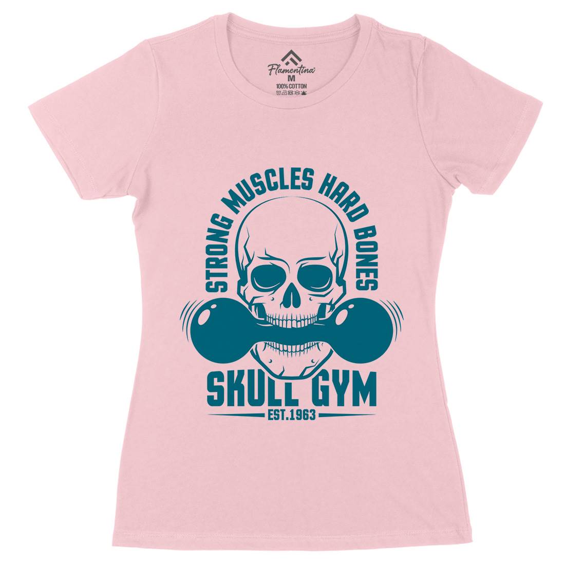 Skull Gym Womens Organic Crew Neck T-Shirt Gym D899