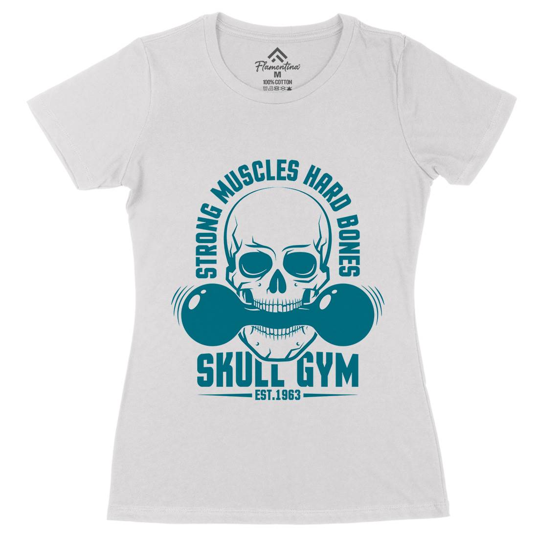 Skull Gym Womens Organic Crew Neck T-Shirt Gym D899