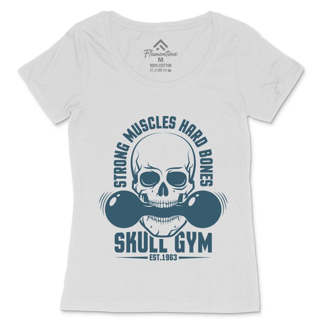 Skull Gym Womens Scoop Neck T-Shirt Gym D899