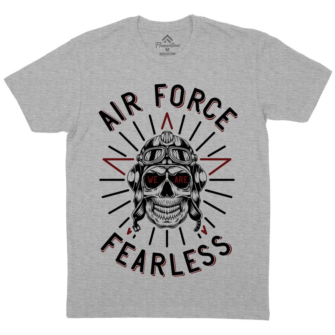 Air Force Fearless Mens Organic Crew Neck T-Shirt Army D900