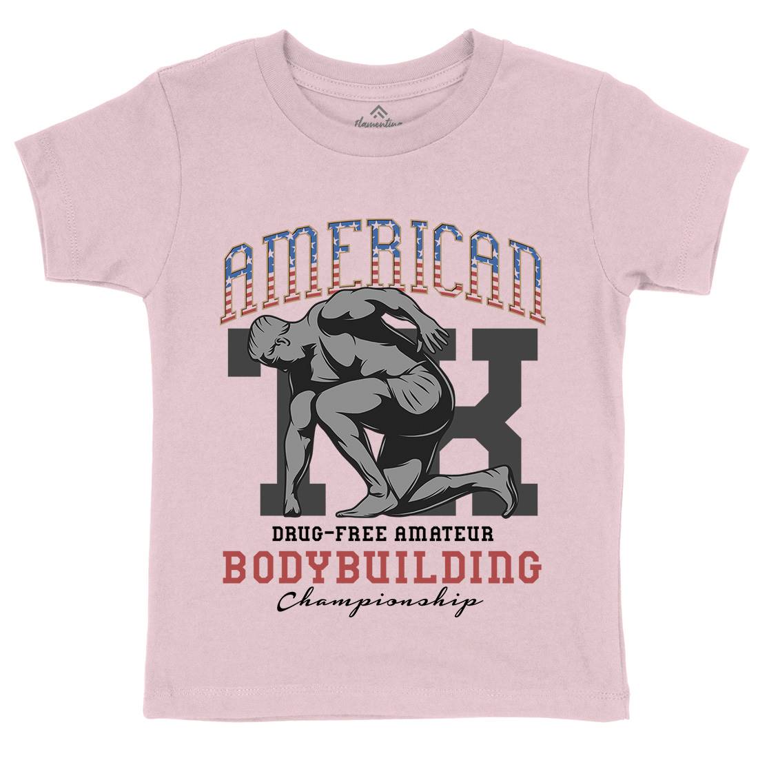 American Bodybuilding Kids Crew Neck T-Shirt Gym D901