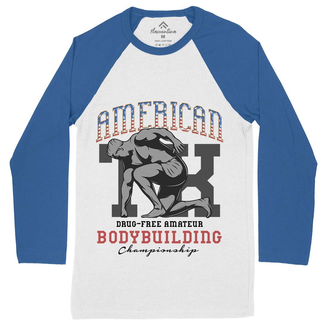 American Bodybuilding Mens Long Sleeve Baseball T-Shirt Gym D901