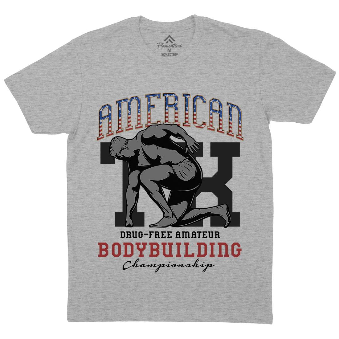 American Bodybuilding Mens Crew Neck T-Shirt Gym D901