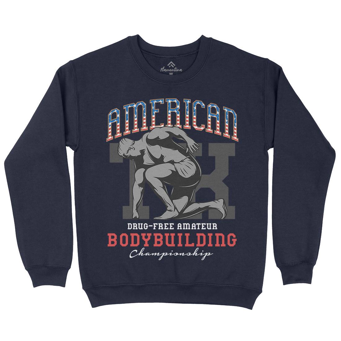 American Bodybuilding Mens Crew Neck Sweatshirt Gym D901
