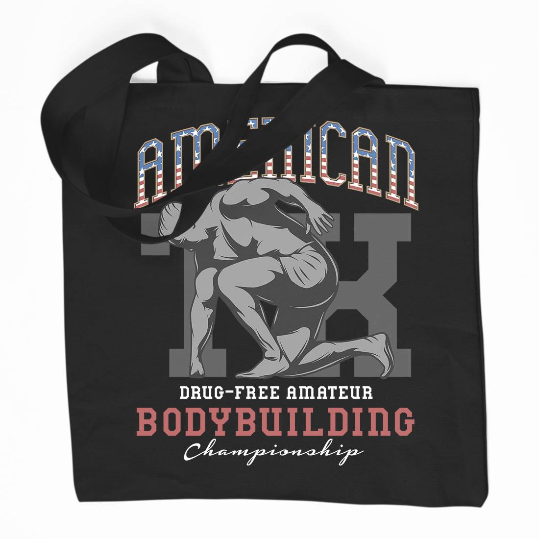 American Bodybuilding Organic Premium Cotton Tote Bag Gym D901