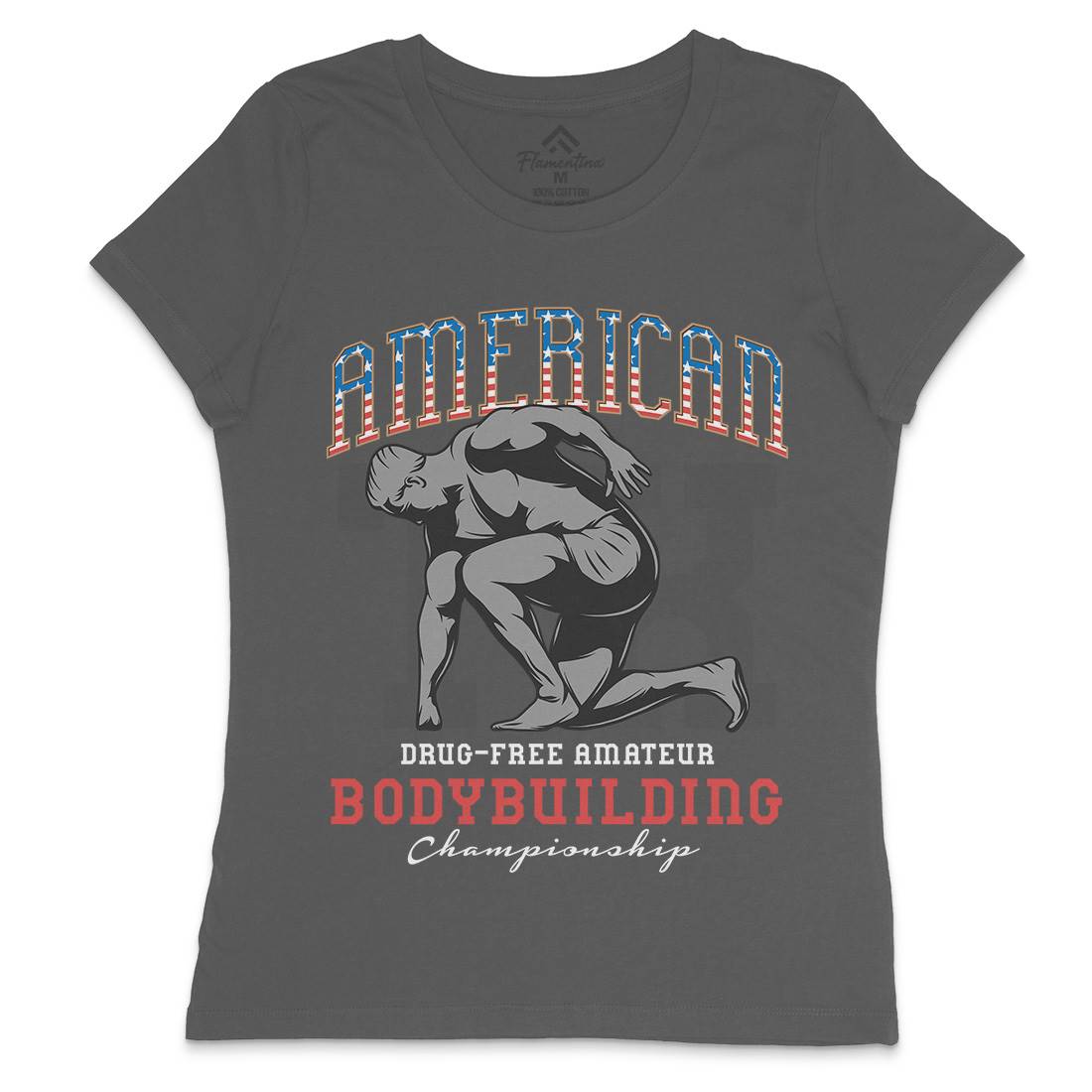 American Bodybuilding Womens Crew Neck T-Shirt Gym D901