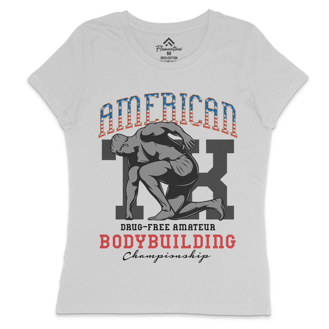 American Bodybuilding Womens Crew Neck T-Shirt Gym D901
