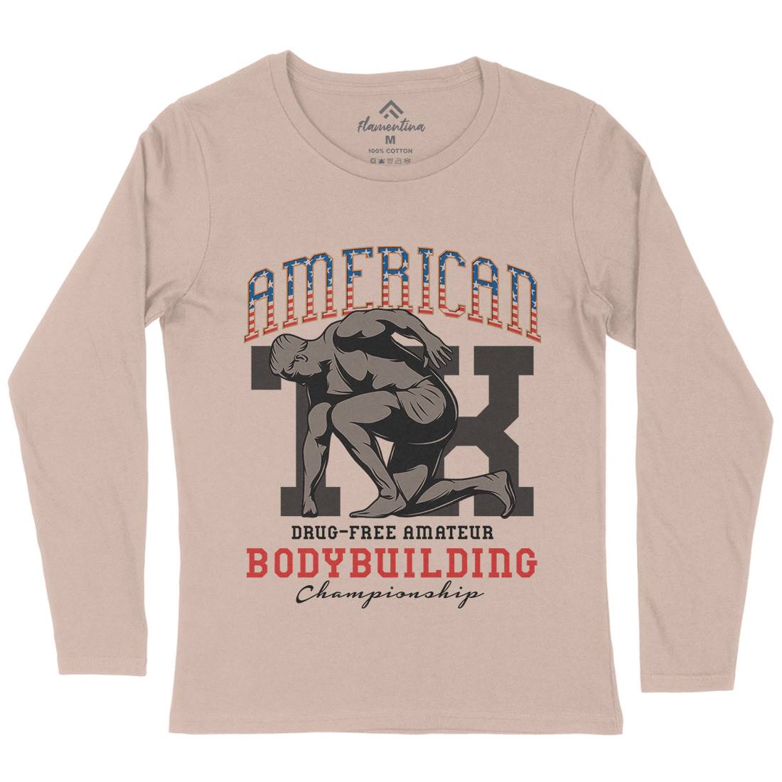 American Bodybuilding Womens Long Sleeve T-Shirt Gym D901