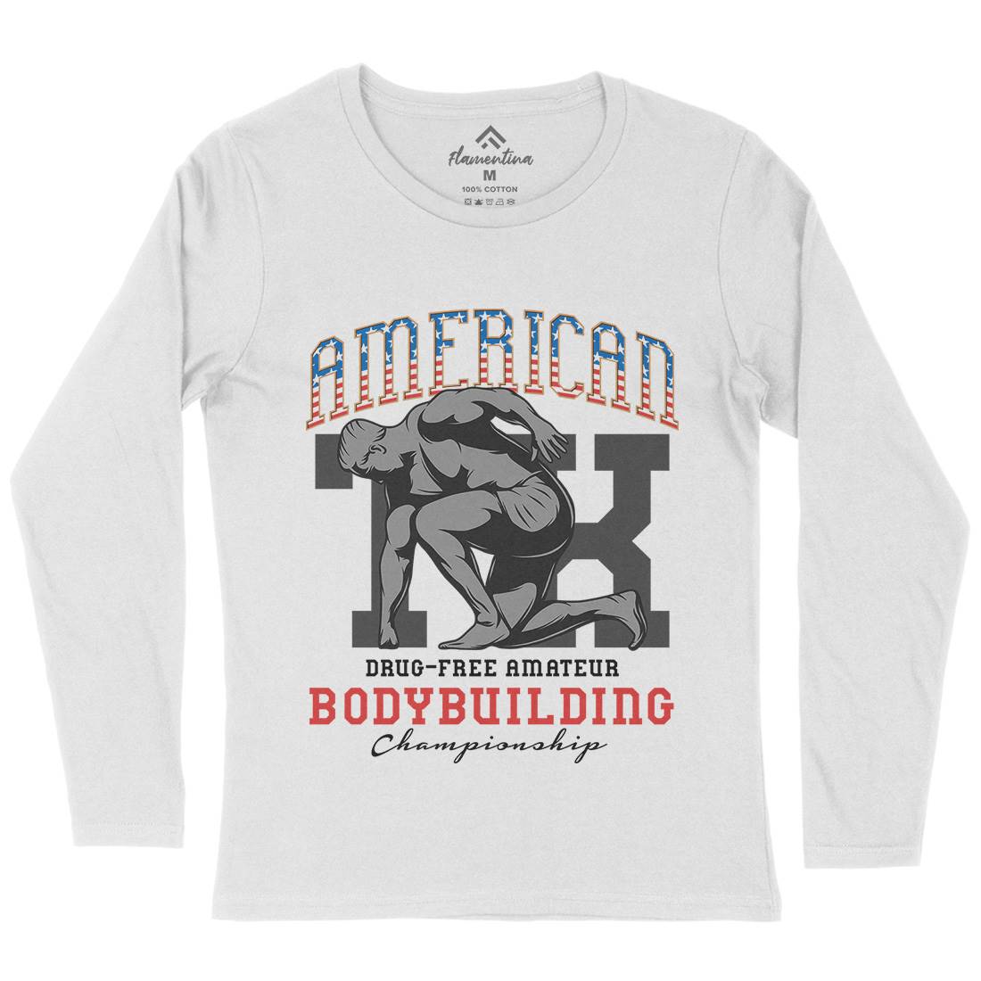 American Bodybuilding Womens Long Sleeve T-Shirt Gym D901