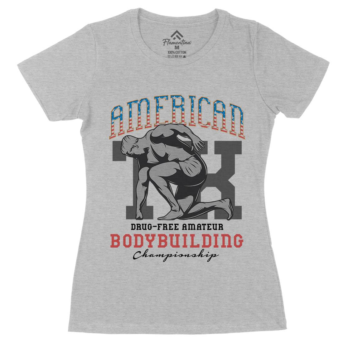 American Bodybuilding Womens Organic Crew Neck T-Shirt Gym D901