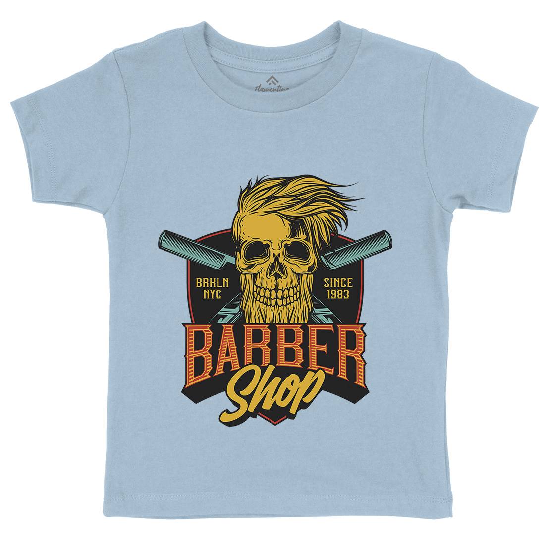 Skull Shop Kids Crew Neck T-Shirt Barber D905