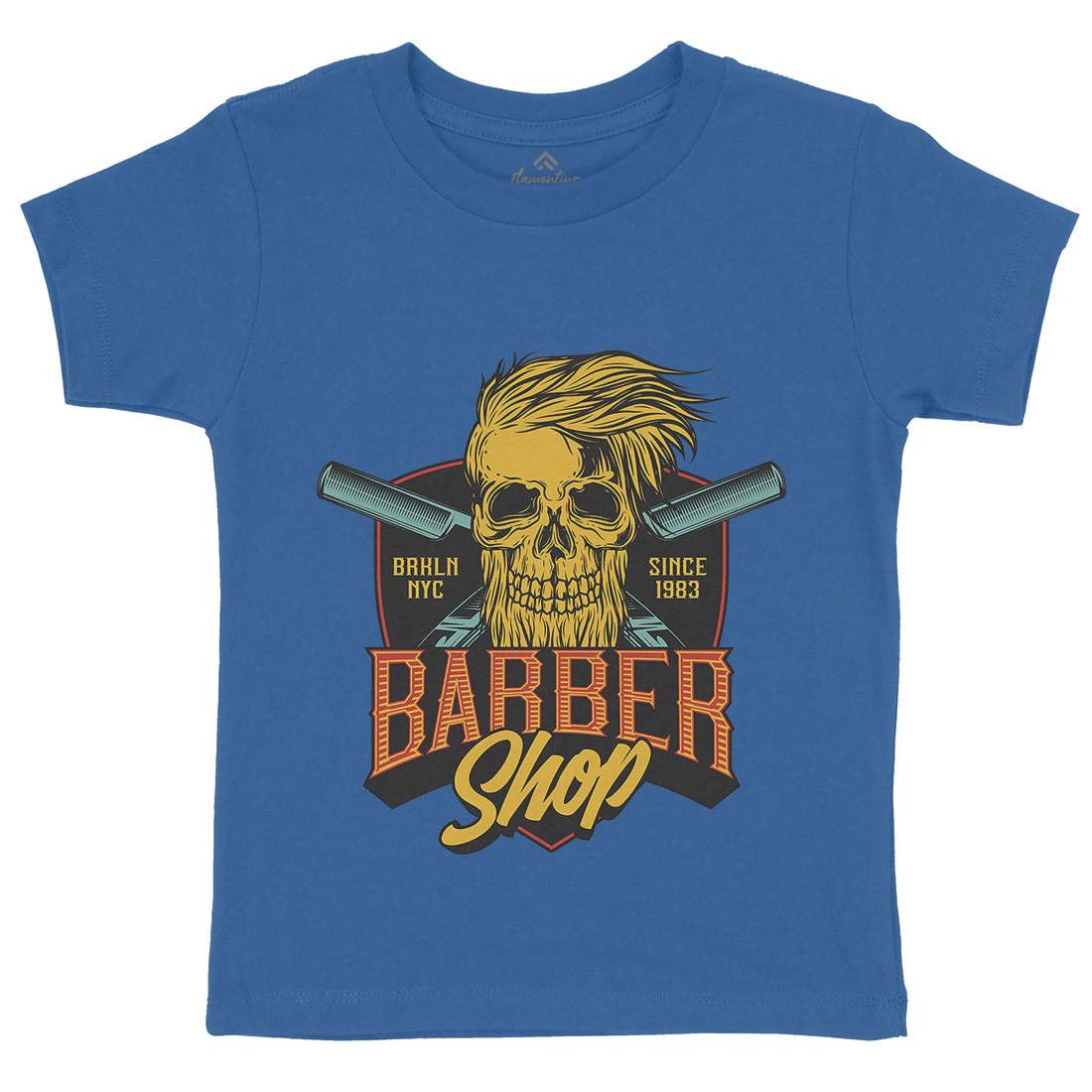Skull Shop Kids Organic Crew Neck T-Shirt Barber D905