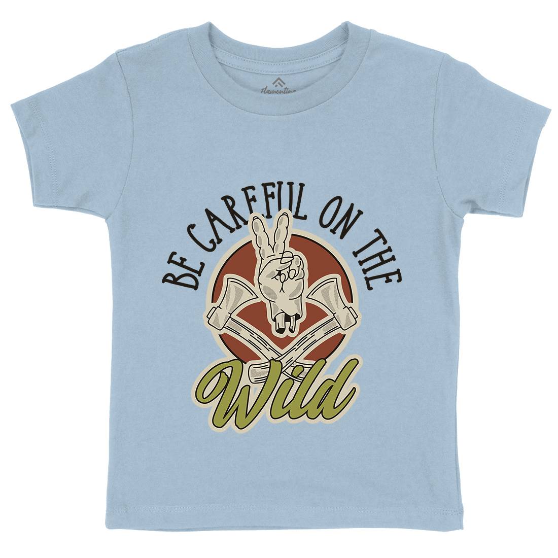 Be Careful Kids Crew Neck T-Shirt Nature D906