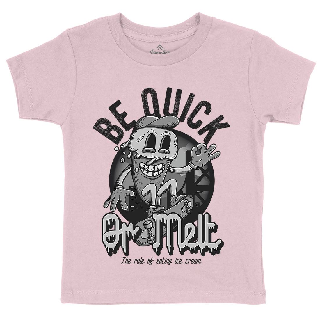 Be Quick Or Melt Kids Organic Crew Neck T-Shirt Food D907