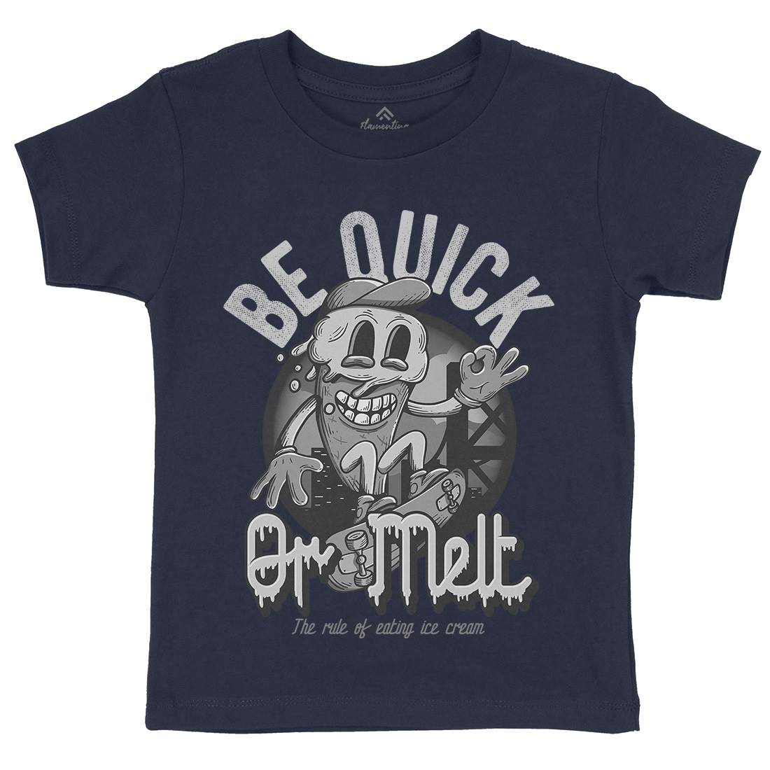 Be Quick Or Melt Kids Crew Neck T-Shirt Food D907
