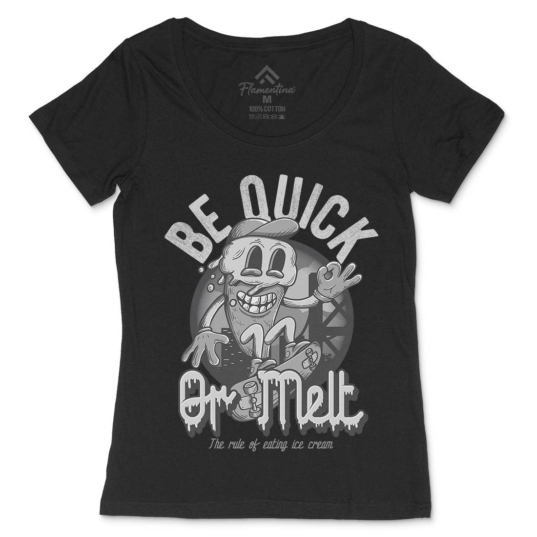 Be Quick Or Melt Womens Scoop Neck T-Shirt Food D907