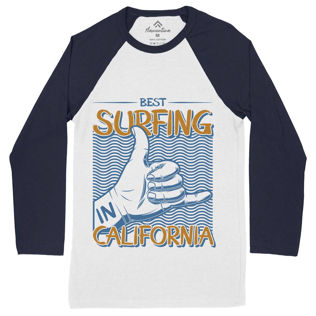Best Surfing Mens Long Sleeve Baseball T-Shirt Surf D908