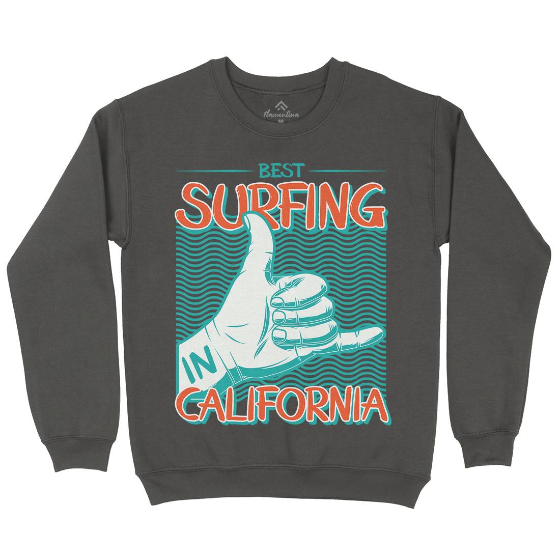 Best Surfing Mens Crew Neck Sweatshirt Surf D908