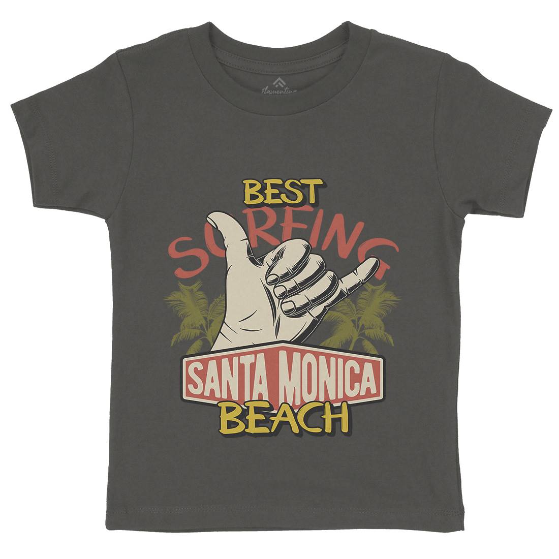 Best Surfing Beach Kids Crew Neck T-Shirt Surf D909