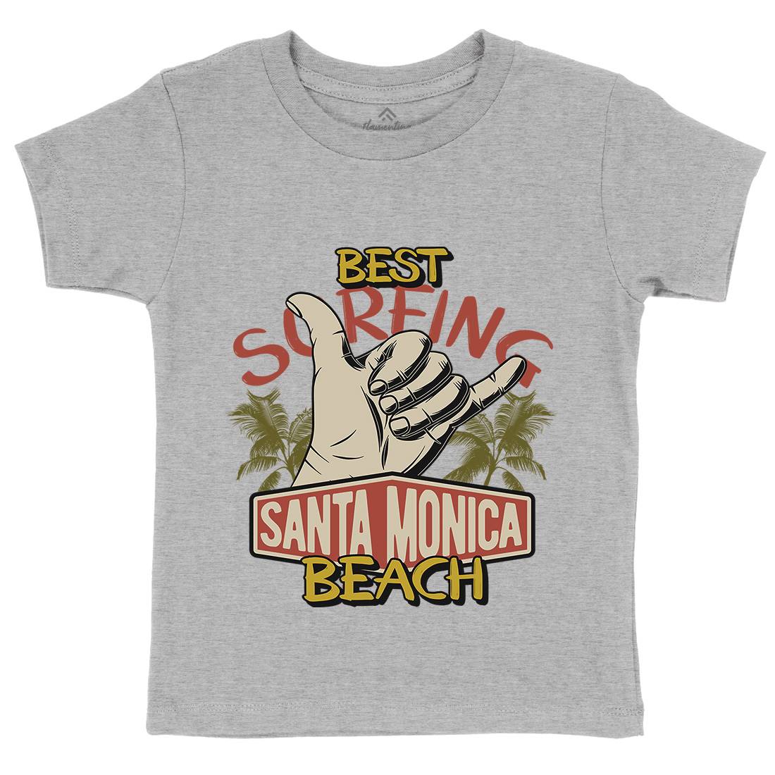 Best Surfing Beach Kids Crew Neck T-Shirt Surf D909