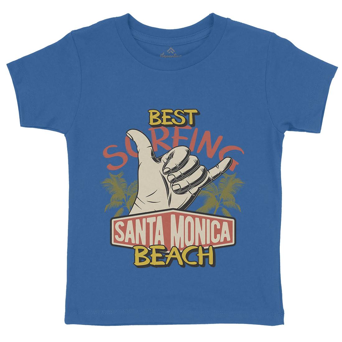 Best Surfing Beach Kids Organic Crew Neck T-Shirt Surf D909