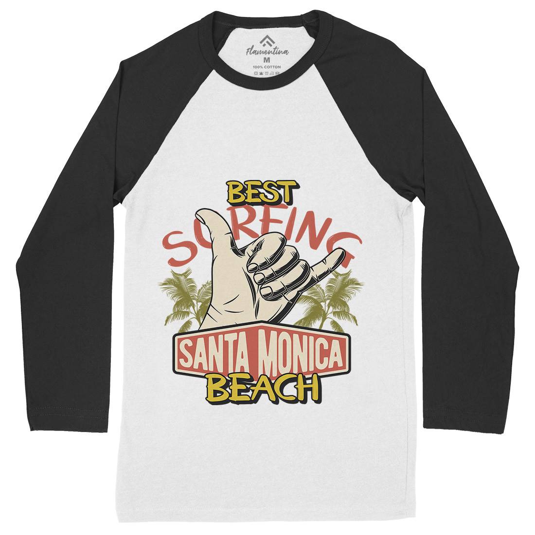 Best Surfing Beach Mens Long Sleeve Baseball T-Shirt Surf D909