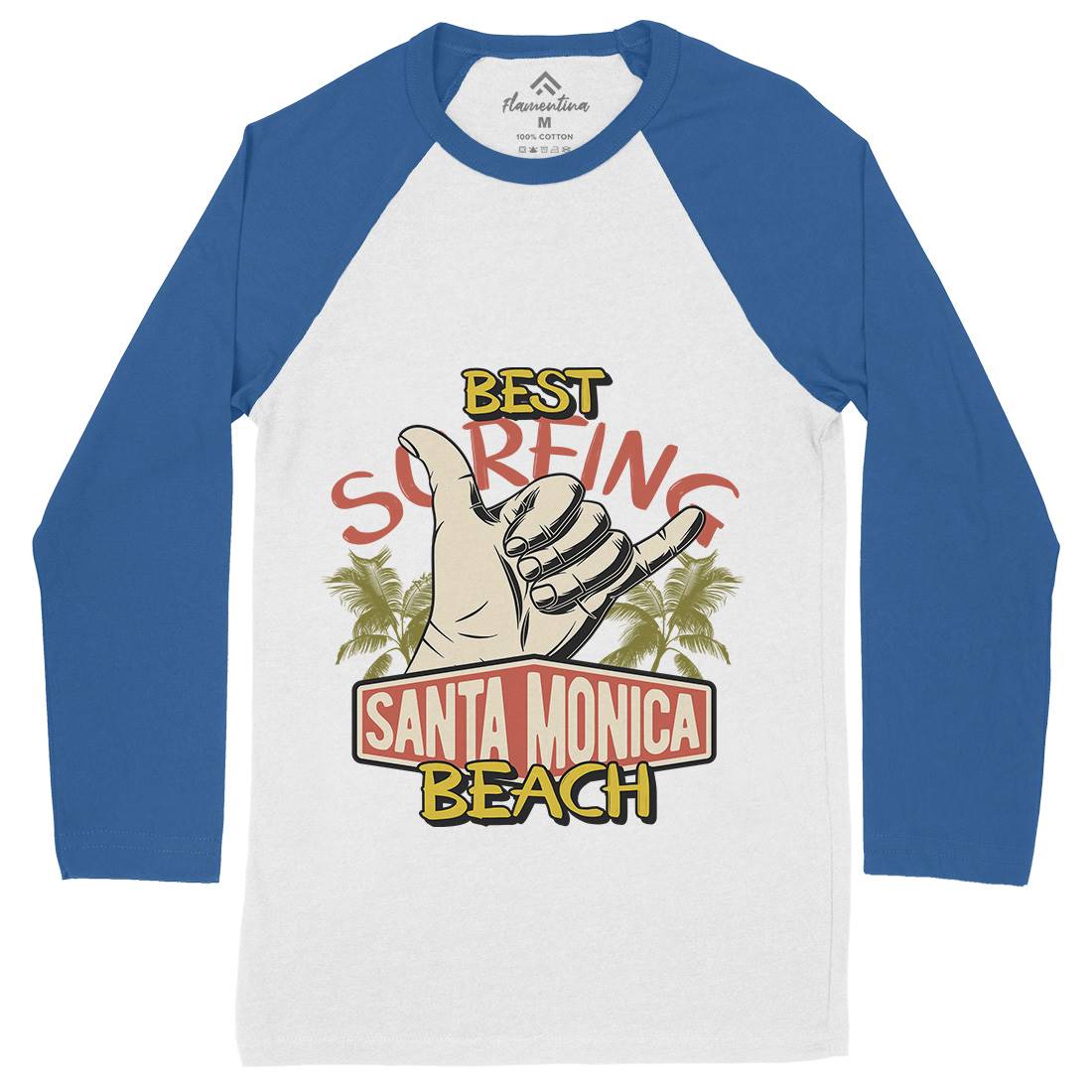 Best Surfing Beach Mens Long Sleeve Baseball T-Shirt Surf D909