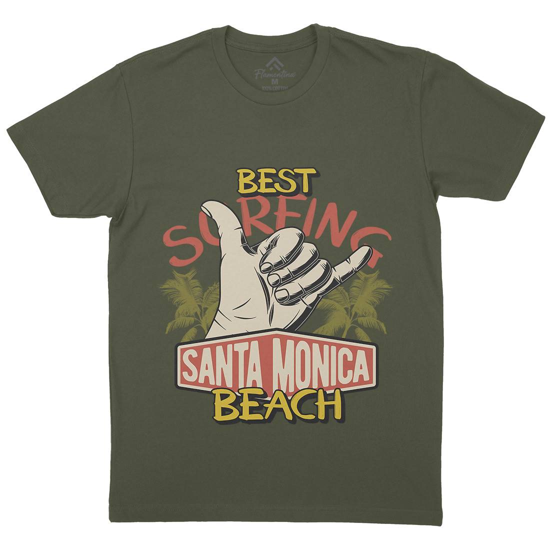 Best Surfing Beach Mens Crew Neck T-Shirt Surf D909