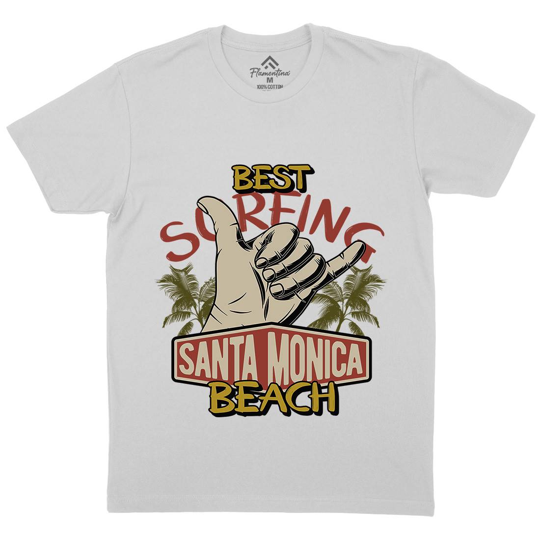 Best Surfing Beach Mens Crew Neck T-Shirt Surf D909