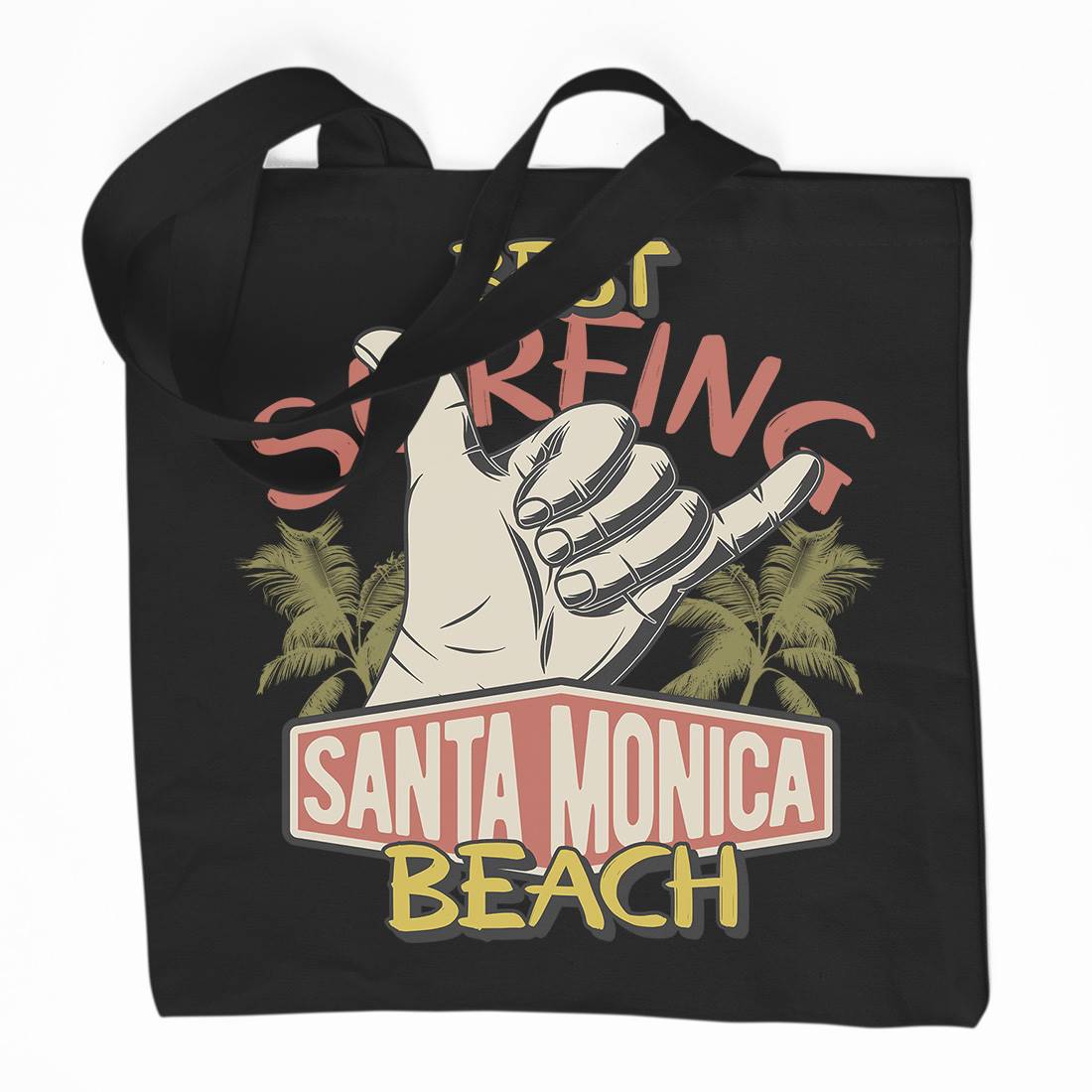 Best Surfing Beach Organic Premium Cotton Tote Bag Surf D909