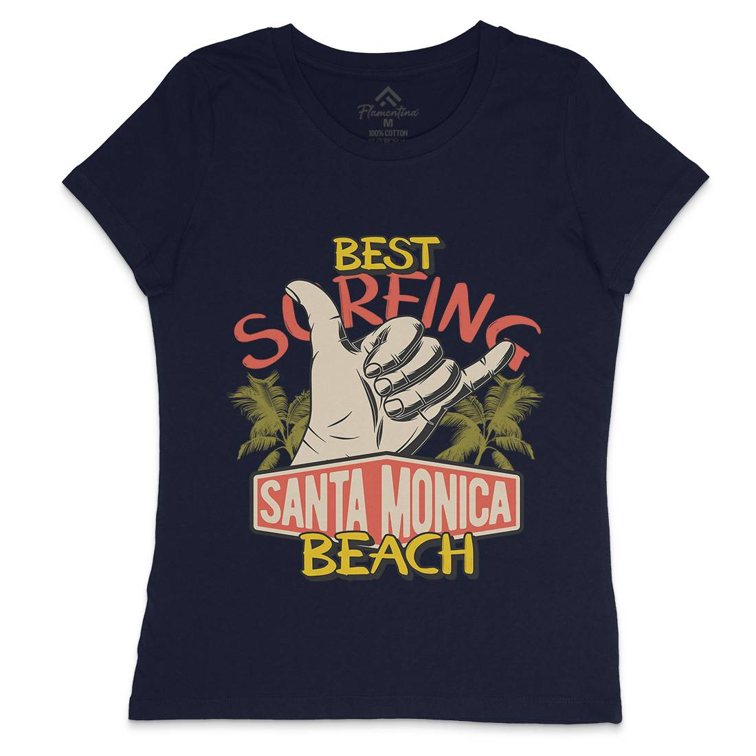 Best Surfing Beach Womens Crew Neck T-Shirt Surf D909