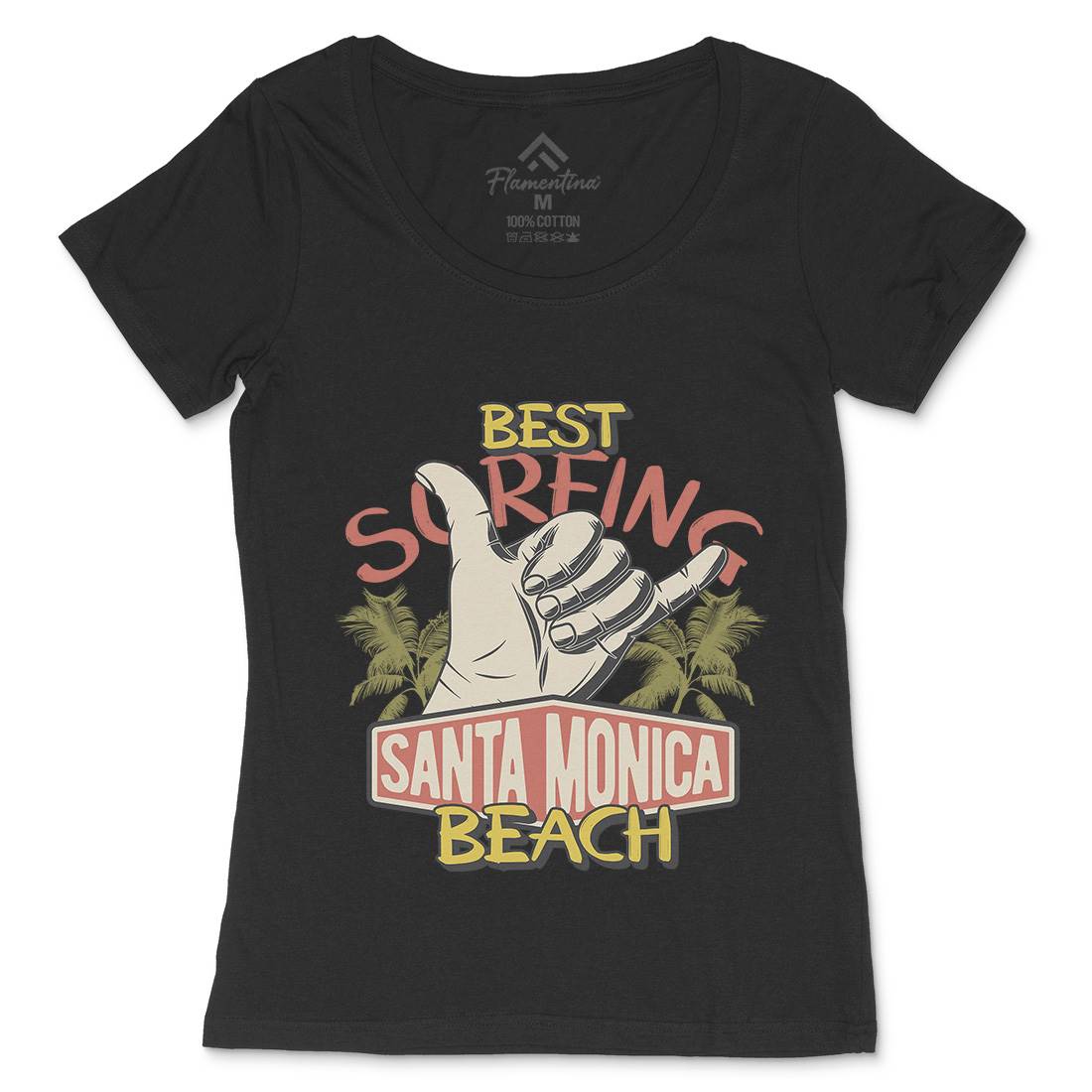 Best Surfing Beach Womens Scoop Neck T-Shirt Surf D909
