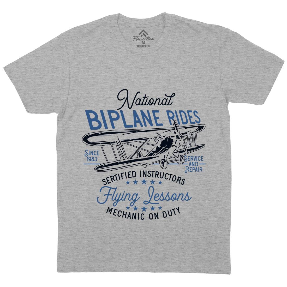 Biplane Rides Mens Crew Neck T-Shirt Vehicles D910