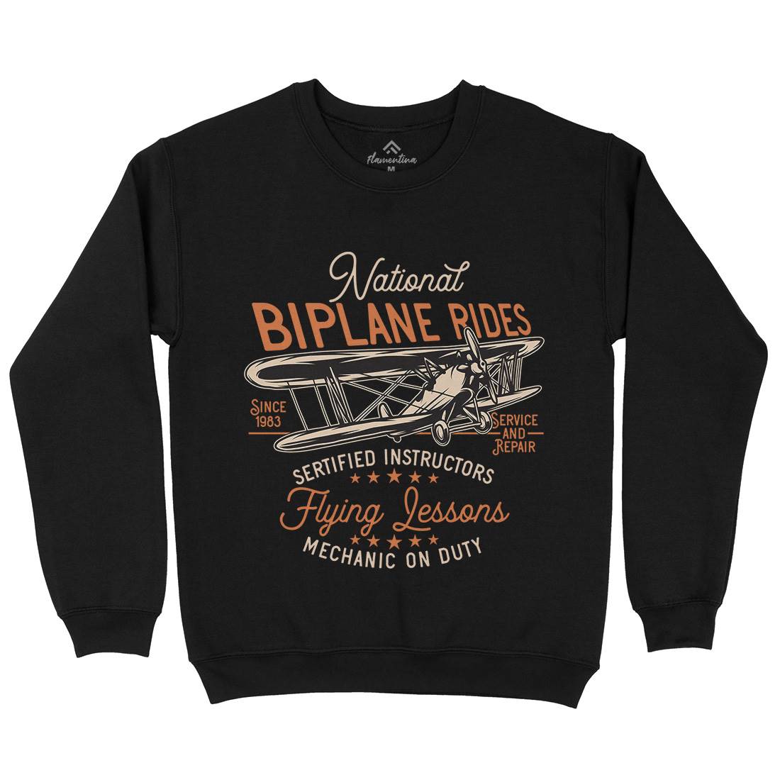 Biplane Rides Kids Crew Neck Sweatshirt Vehicles D910