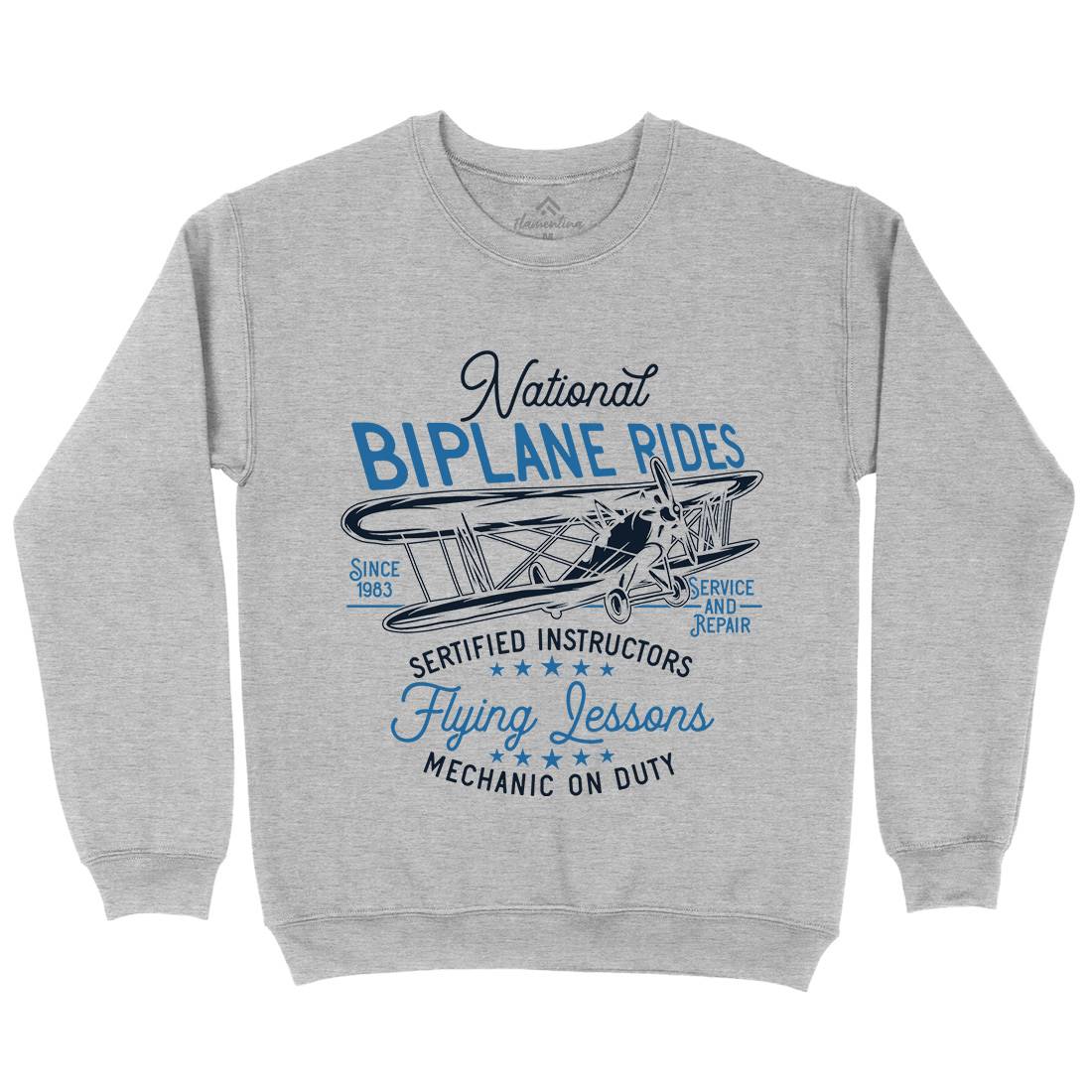 Biplane Rides Mens Crew Neck Sweatshirt Vehicles D910