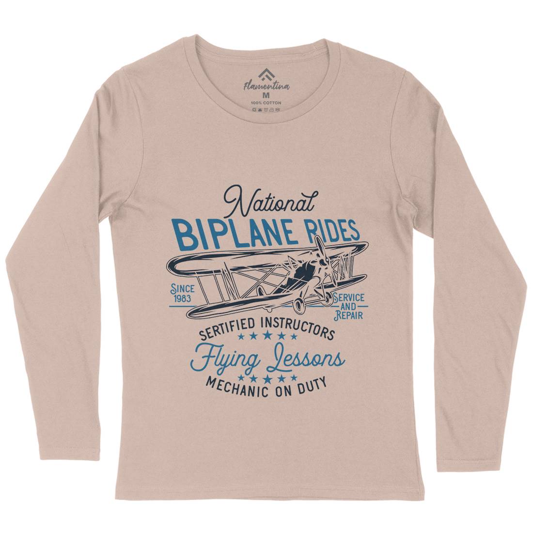 Biplane Rides Womens Long Sleeve T-Shirt Vehicles D910