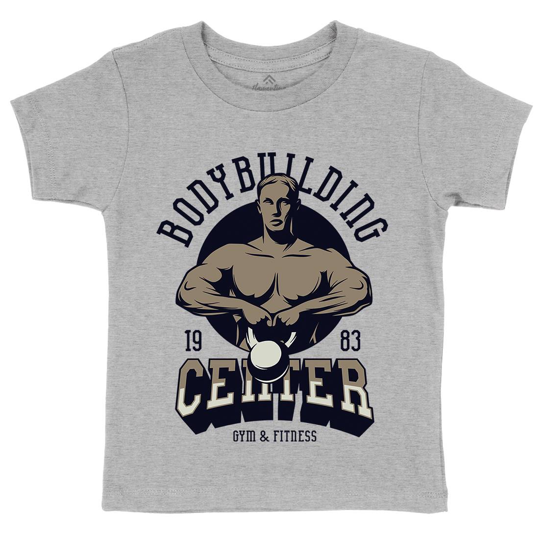 Bodybuilding Centre Kids Crew Neck T-Shirt Gym D911