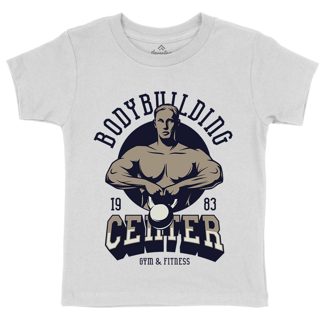 Bodybuilding Centre Kids Organic Crew Neck T-Shirt Gym D911
