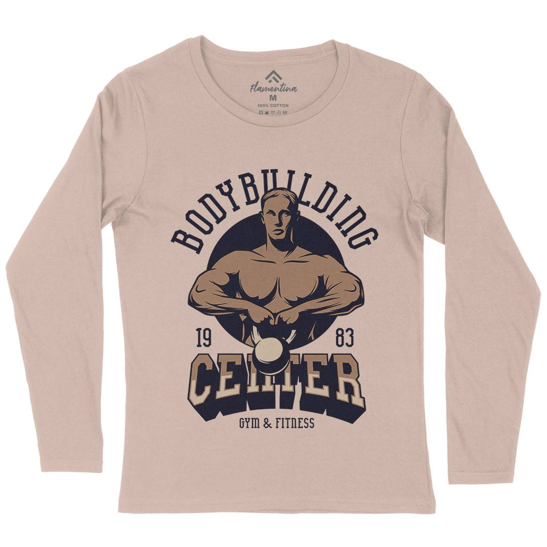 Bodybuilding Centre Womens Long Sleeve T-Shirt Gym D911