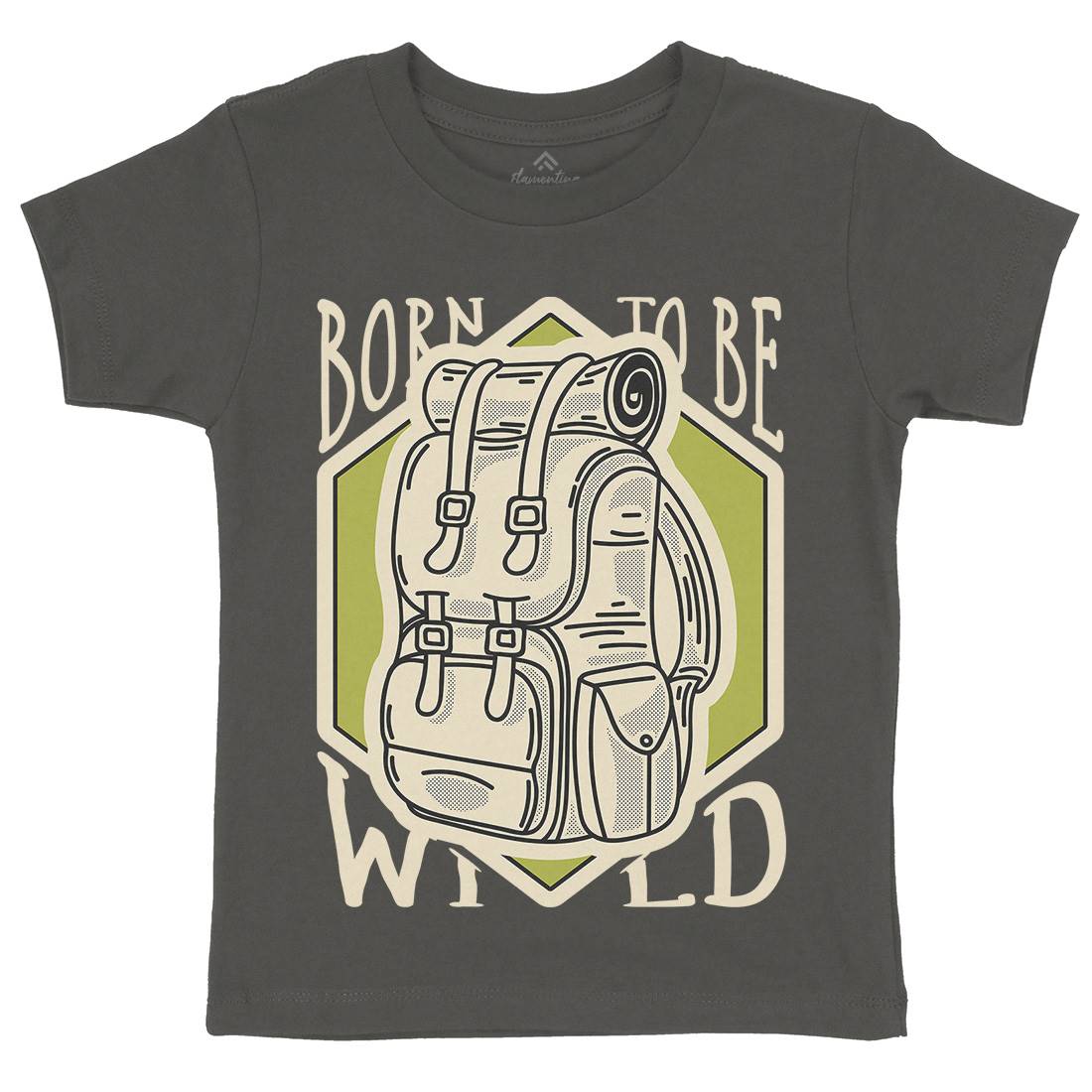 Born To Be Wild Kids Crew Neck T-Shirt Nature D912
