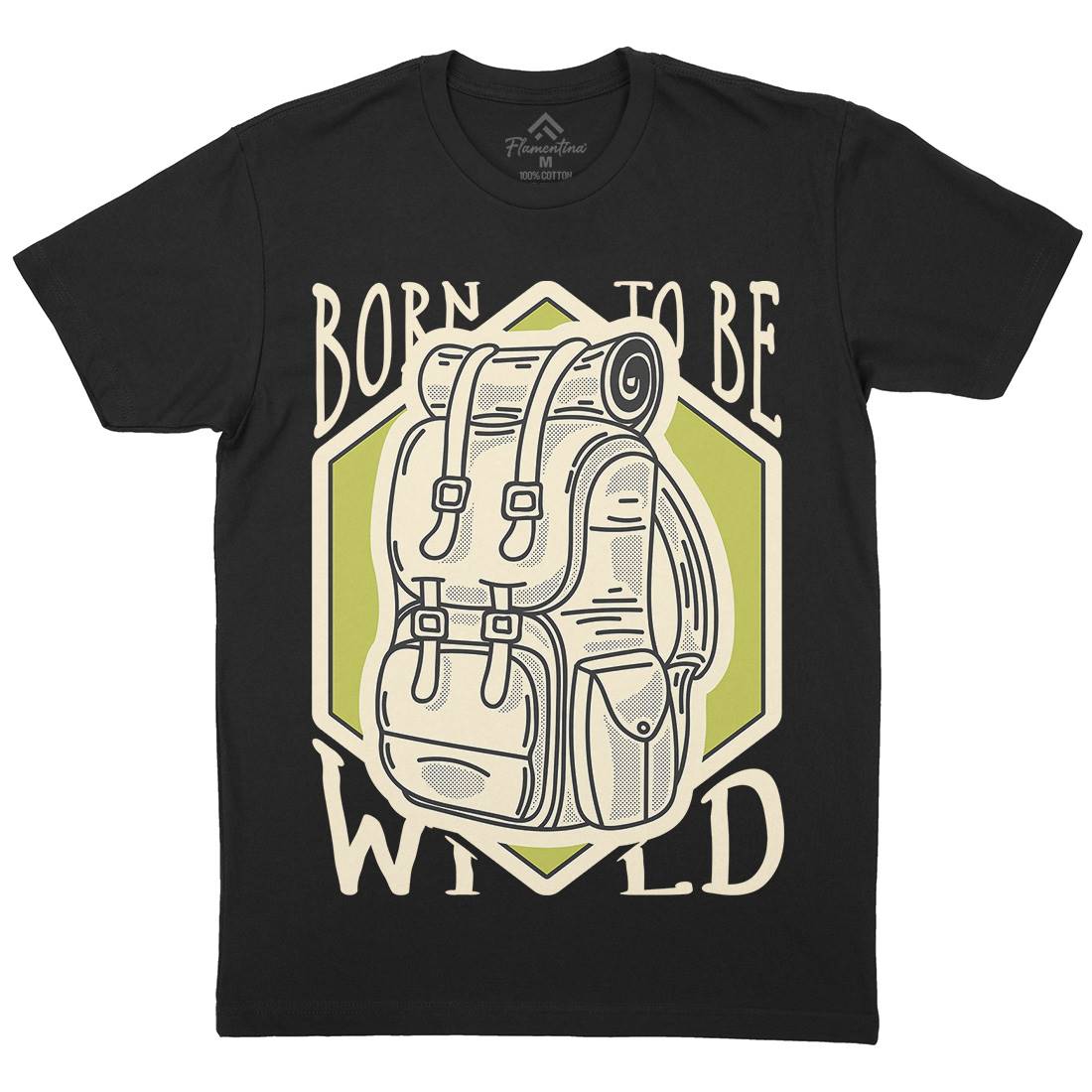 Born To Be Wild Mens Organic Crew Neck T-Shirt Nature D912