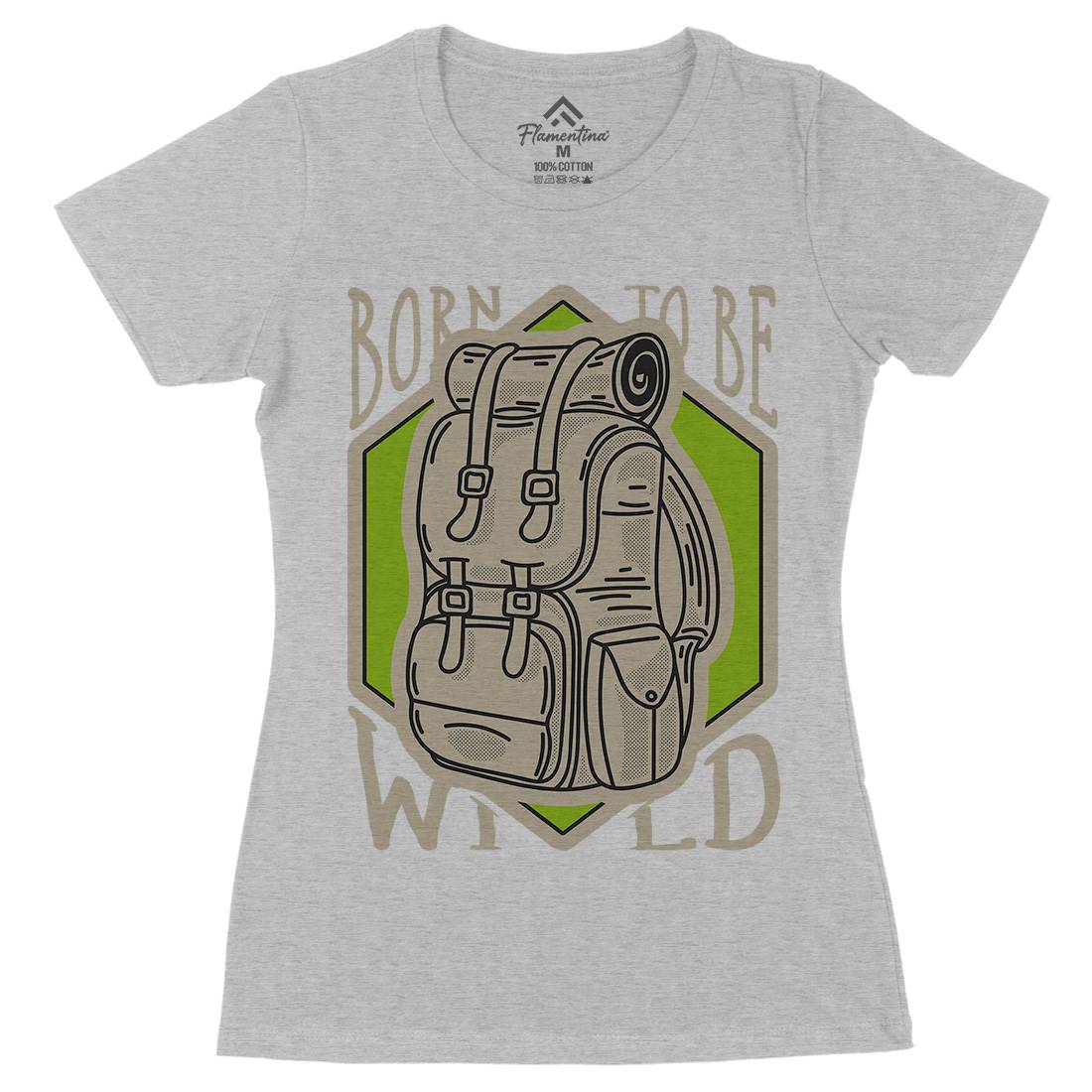 Born To Be Wild Womens Organic Crew Neck T-Shirt Nature D912