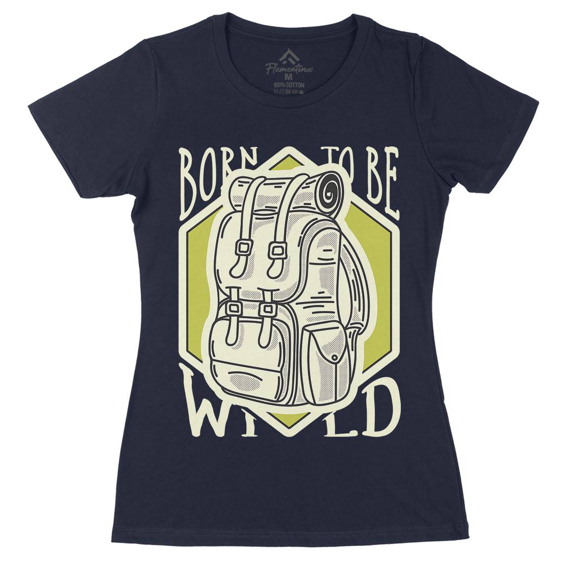 Born To Be Wild Womens Organic Crew Neck T-Shirt Nature D912
