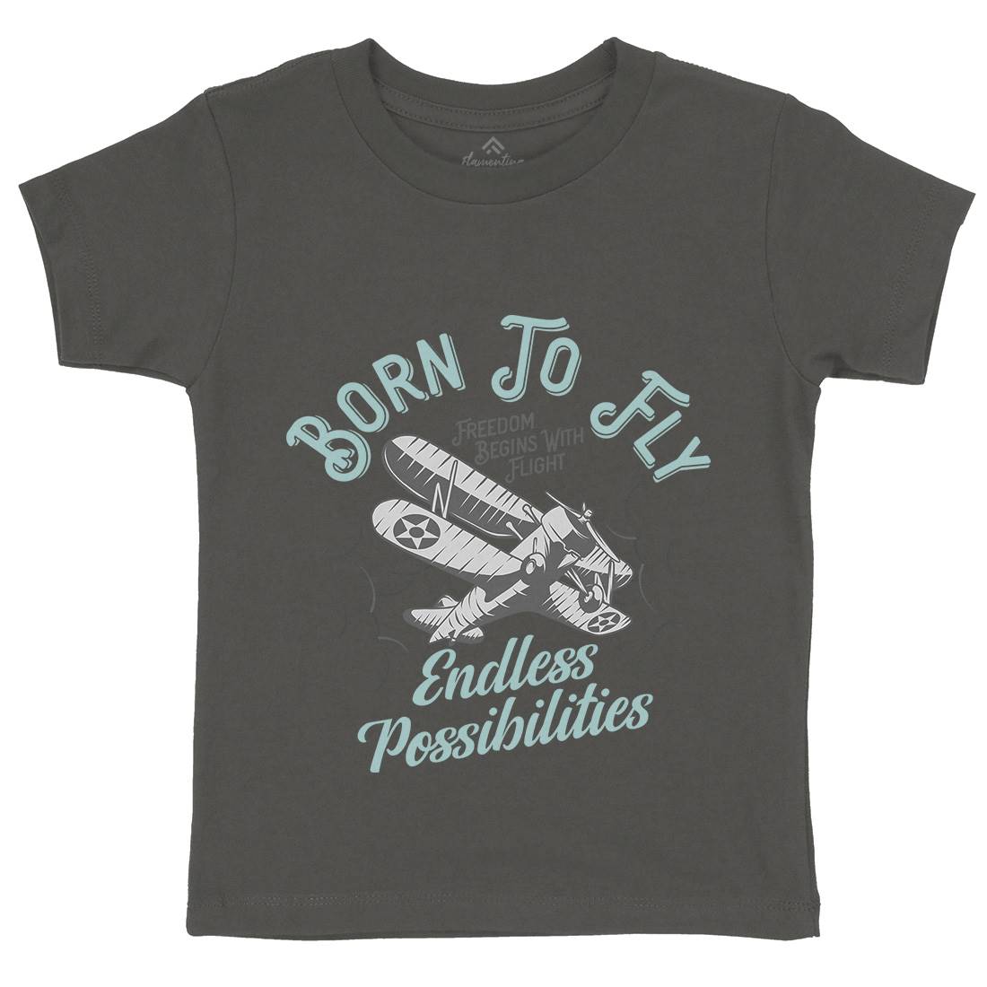 Born To Fly Kids Crew Neck T-Shirt Vehicles D913