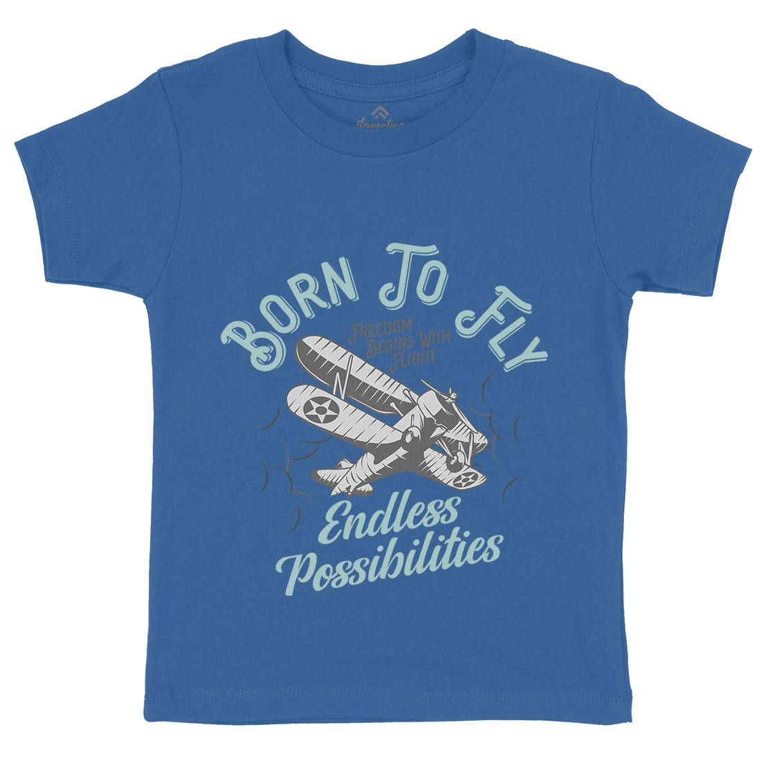 Born To Fly Kids Organic Crew Neck T-Shirt Vehicles D913