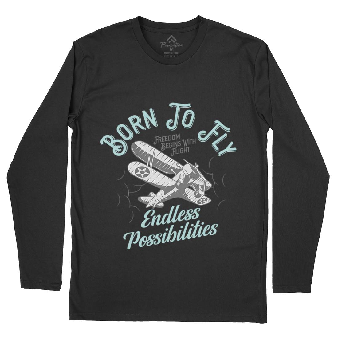 Born To Fly Mens Long Sleeve T-Shirt Vehicles D913