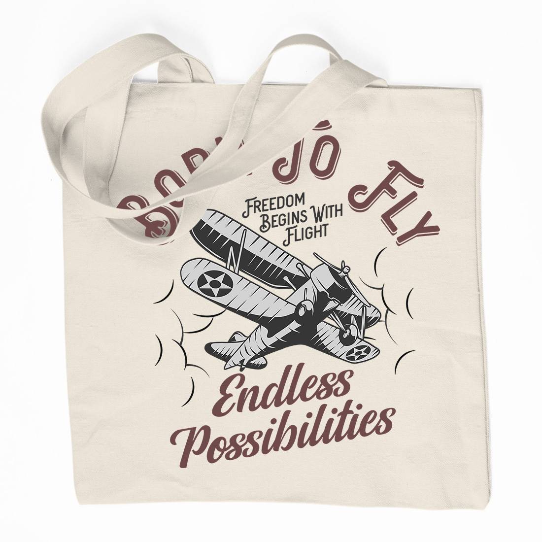 Born To Fly Organic Premium Cotton Tote Bag Vehicles D913