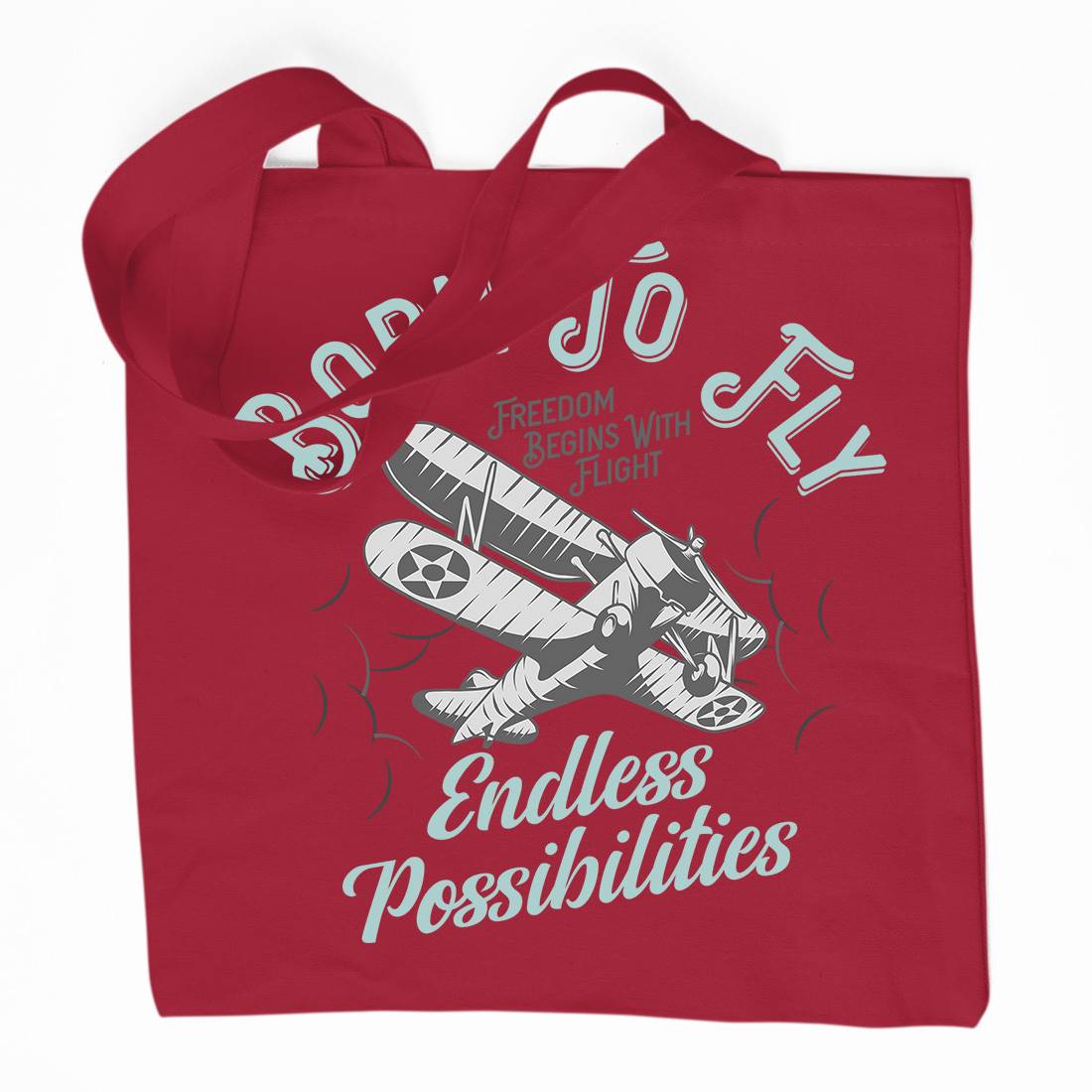 Born To Fly Organic Premium Cotton Tote Bag Vehicles D913