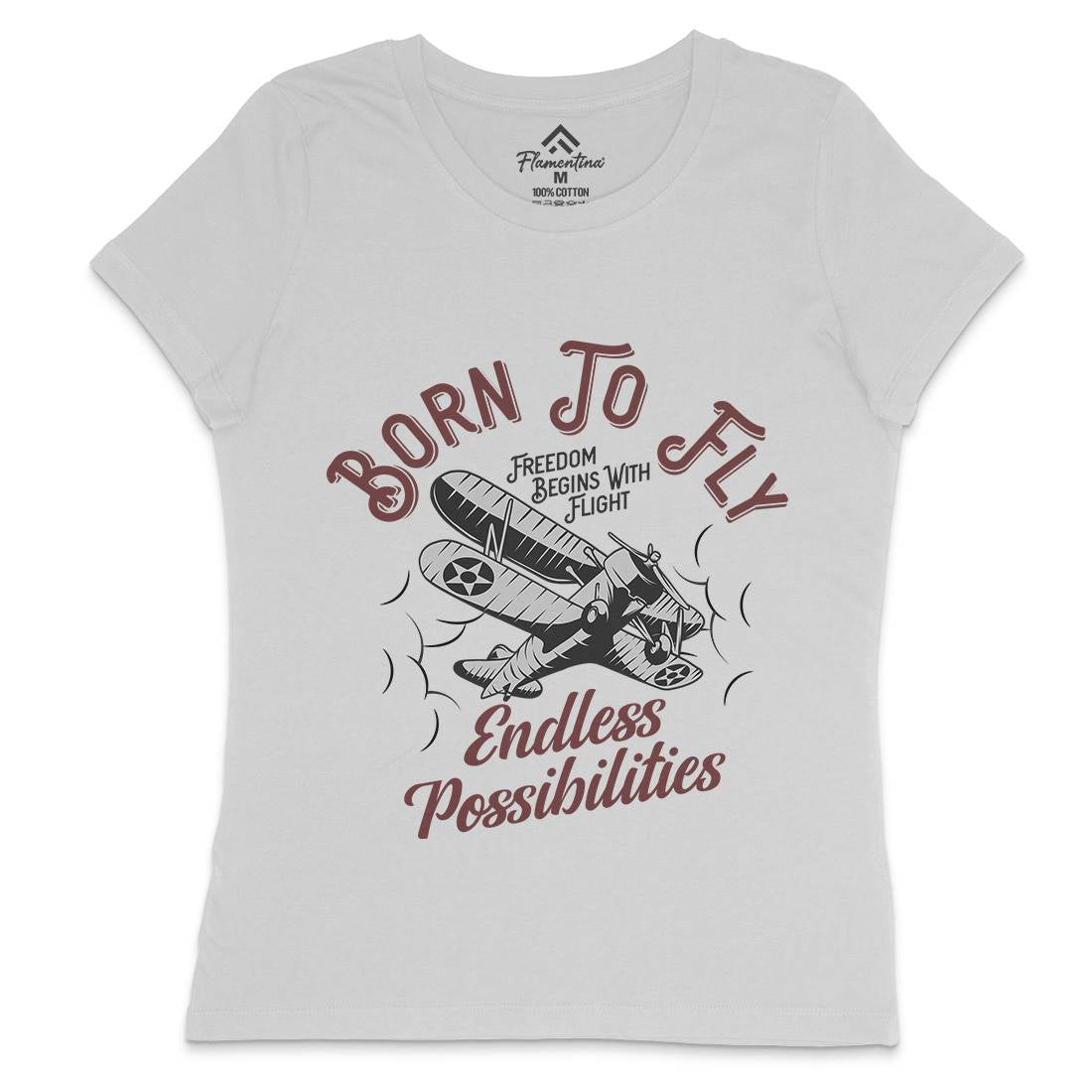 Born To Fly Womens Crew Neck T-Shirt Vehicles D913